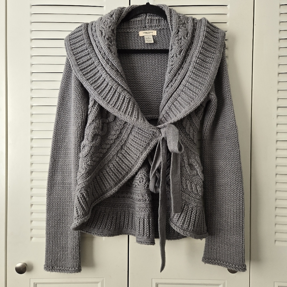 Vertigo Paris Knitted Cardigan Sweater Gray Size S